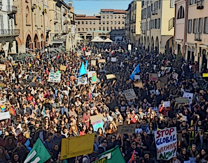 Una manifestazione di Fridays For Future a Pavia